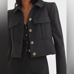 Veronica Beard Black Jacket with Gold Buttons